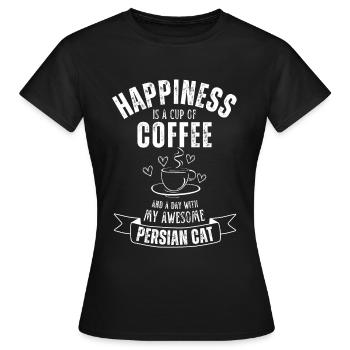 Perser Katze Kaffee Cafe - Frauen T-Shirt - Schwarz - Vorne - AI Model Female 172 dark (172cm)