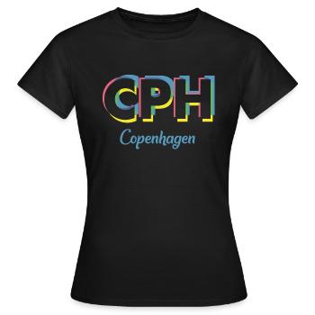 Copenhague - CPH - Copenhague - Dänemark - Danemark - T-shirt Femme - noir - Devant - AI Model Female 172 dark (172cm)