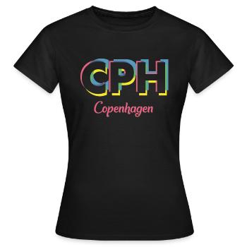 Copenhague - CPH - Copenhague - Dänemark - Danemark - T-shirt Femme - noir - Devant - AI Model Female 172 dark (172cm)