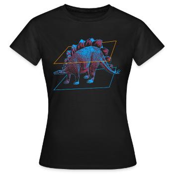Stegosaurus Dinosaurier - Frauen T-Shirt - Schwarz - Vorne - AI Model Female 172 dark (172cm)