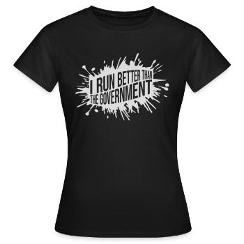 mieux fonctionner que le gouvernement - T-shirt Femme - noir - Devant - AI Model Female 172 dark (172cm)