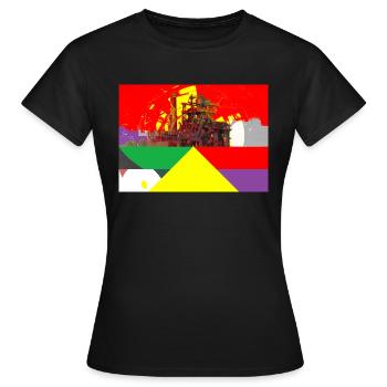 Steel mill, iron and steel works, Ruhr area - Women's T-Shirt - black - Front - AI Model Female 172 dark (172cm)