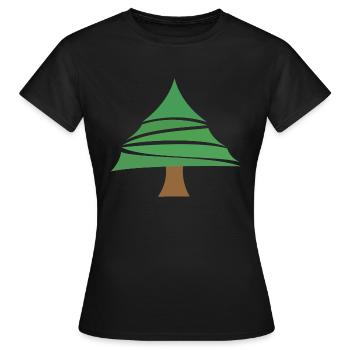 Tannenbaum - Frauen T-Shirt - Schwarz - Vorne - AI Model Female 172 dark (172cm)