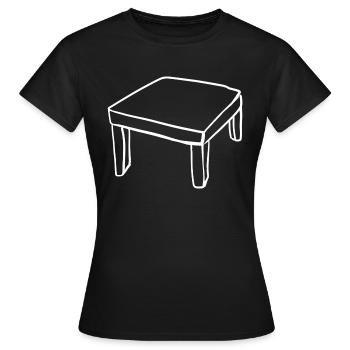 Meubles de table Icône Cartoon - T-shirt Femme - noir - Devant - AI Model Female 172 dark (172cm)