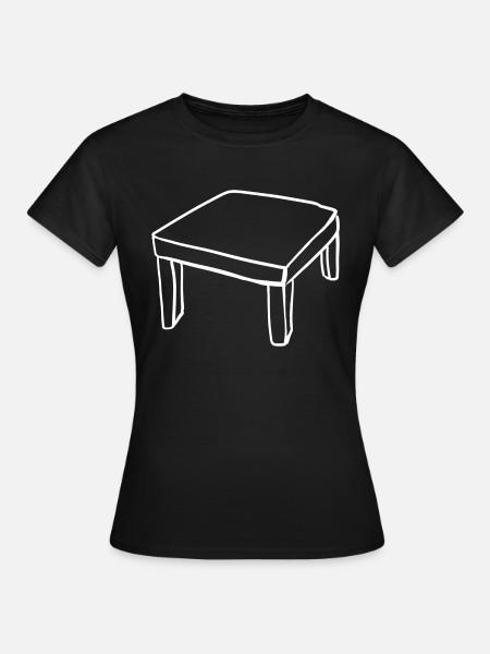 Tisch Möbel Cartoon symbol - Frauen T-Shirt - Schwarz