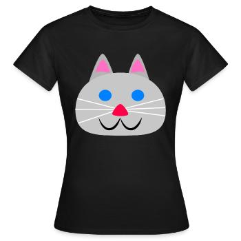Süßes Katzengesicht - Frauen T-Shirt - Schwarz - Vorne - AI Model Female 172 dark (172cm)