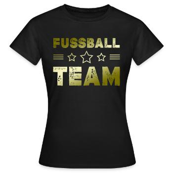 Football Team - Women's T-Shirt - black - Front - AI Model Female 172 dark (172cm)