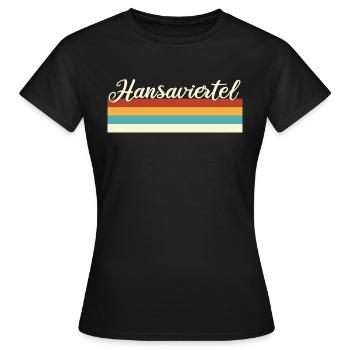Hansaviertel - Mitte - Berlin Rétro Vintage Poutres - T-shirt Femme - noir - Devant - AI Model Female 172 dark (172cm)
