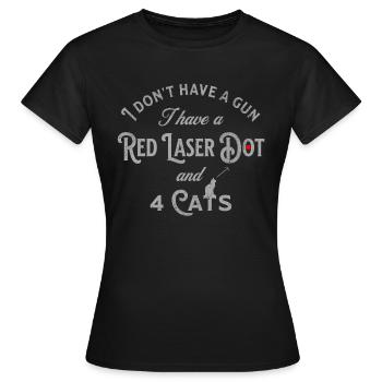 Katzen Humor - Keine Waffen - Lustiges Motiv - Frauen T-Shirt - Schwarz - Vorne - AI Model Female 172 dark (172cm)