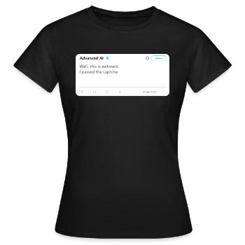 Drôle de robot IA Tweet - T-shirt Femme - noir - Devant - AI Model Female 172 dark (172cm)