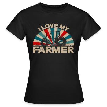 J’aime mon agriculteur - T-shirt Femme - noir - Devant - AI Model Female 172 dark (172cm)