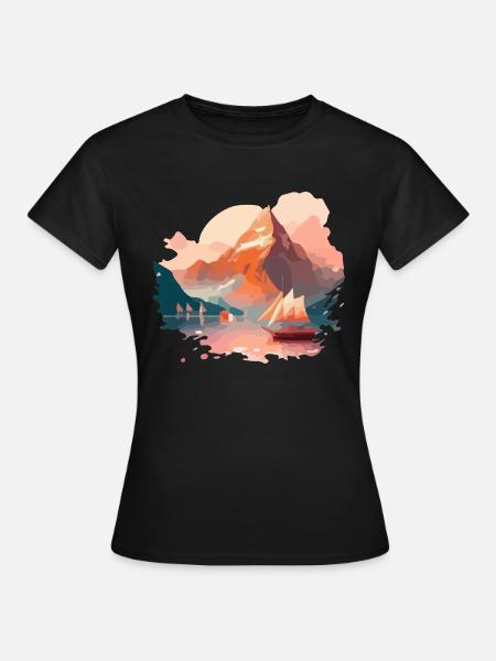 Der Fjord - Frauen T-Shirt - Schwarz