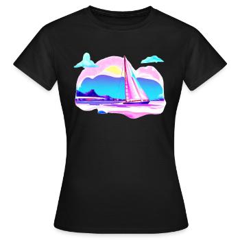 Segelsport Segeln Segelschiff Segler Segelboot - Frauen T-Shirt - Schwarz - Vorne - AI Model Female 172 dark (172cm)