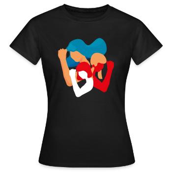 Filles et femmes Unité Pouvoir dans la diversité féministe - T-shirt Femme - noir - Devant - AI Model Female 172 dark (172cm)