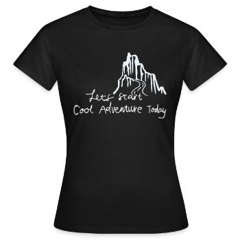 let's start adventure - Women's T-Shirt - black - Front - AI Model Female 172 dark (172cm)