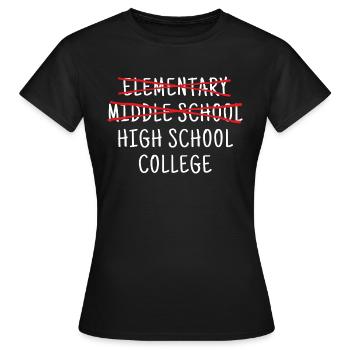 Collège élémentaire collège - T-shirt Femme - noir - Devant - AI Model Female 172 dark (172cm)