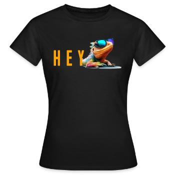 lizard hey - Frauen T-Shirt - Schwarz - Vorne - AI Model Female 172 dark (172cm)