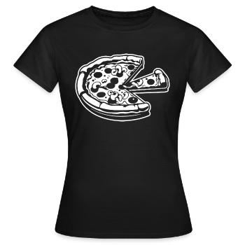 Pizza Restauration rapide Pizzeria - T-shirt Femme - noir - Devant - AI Model Female 172 dark (172cm)