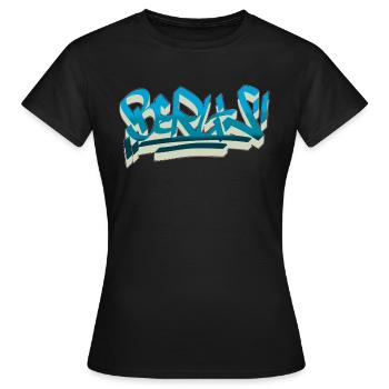 Berlin Graffiti Shirt Style streetart culte urbain - T-shirt Femme - noir - Devant - AI Model Female 172 dark (172cm)
