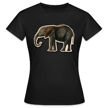 Éléphant avec du ruban adhésif - T-shirt Femme - noir - Devant - AI Model Female 172 dark (172cm)