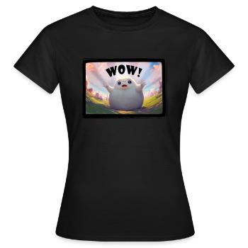WOW! - Frauen T-Shirt - Schwarz - Vorne - AI Model Female 172 dark (172cm)