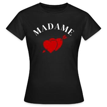 Madame Heart Arrow - Braut in spe - Frauen T-Shirt - Schwarz - Vorne - AI Model Female 172 dark (172cm)