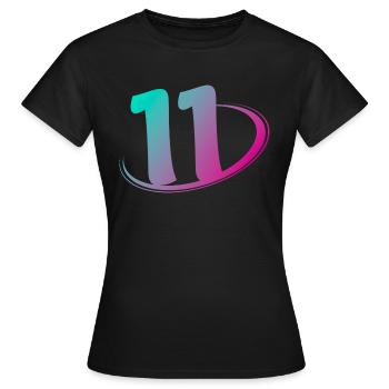 Nummer 11 mehrfarbig - Frauen T-Shirt - Schwarz - Vorne - AI Model Female 172 dark (172cm)