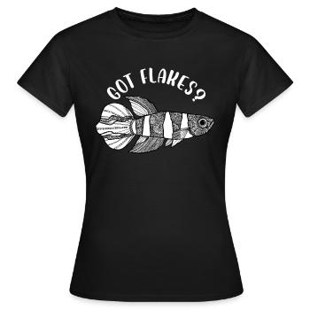 Got Flakes Aquarium Fish Breeder Killifish - Women's T-Shirt - black - Front - AI Model Female 172 dark (172cm)