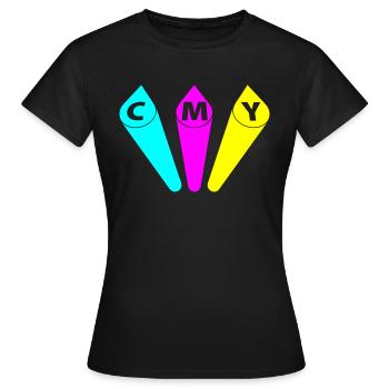 Dreifarbige Farben 2 G1 - Frauen T-Shirt - Schwarz - Vorne - AI Model Female 172 dark (172cm)