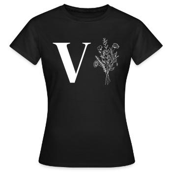 Minimalist flowers - Women's T-Shirt - black - Front - AI Model Female 172 dark (172cm)