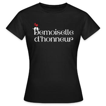 Demoiselle d’honneur - T-shirt Femme - noir - Devant - AI Model Female 172 dark (172cm)