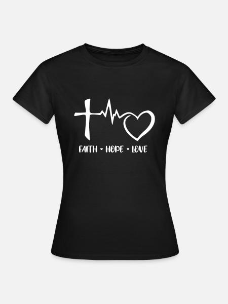 Faith Hope Love Heartbeat Faith Hope Love - T-shirt Femme - noir
