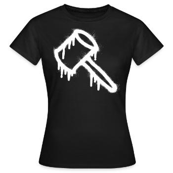 Hammer Gerechtigkeit Graffiti - Frauen T-Shirt - Schwarz - Vorne - AI Model Female 172 dark (172cm)
