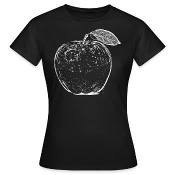 Pomme fruit dessiné à la main - T-shirt Femme - noir - Devant - AI Model Female 172 dark (172cm)