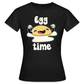 Zeit für Eier - Frauen T-Shirt - Schwarz - Vorne - AI Model Female 172 dark (172cm)