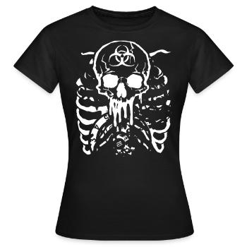 Cage thoracique humaine et crâne toxique BLANC - T-shirt Femme - noir - Devant - AI Model Female 172 dark (172cm)