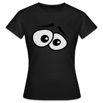 angstaugen_2c - Women's T-Shirt - black - Front - AI Model Female 172 dark (172cm)