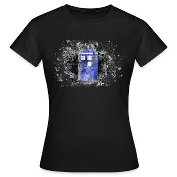 Tardis Paint Splatter - Women's T-Shirt - black - Front - AI Model Female 172 dark (172cm)