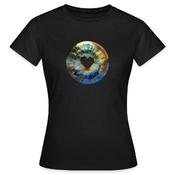 Eye Love Iris - T-shirt Femme - noir - Devant - AI Model Female 172 dark (172cm)