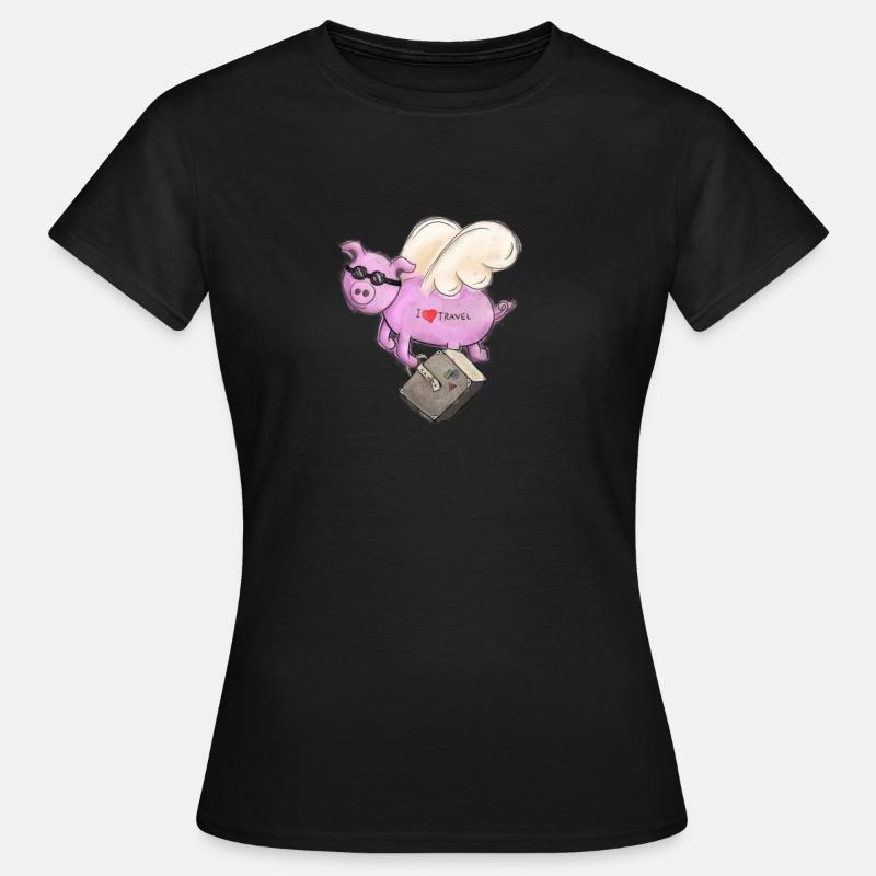 Flying pig - Women's T-Shirt - black