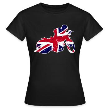 Speedway - Union Jack - Frauen T-Shirt - Schwarz - Vorne - AI Model Female 172 dark (172cm)