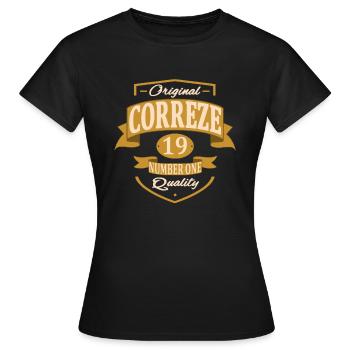 Corrèze - T-shirt Femme - noir - Devant - AI Model Female 172 dark (172cm)