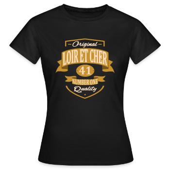 Loir Et Cher - T-shirt Femme - noir - Devant - AI Model Female 172 dark (172cm)