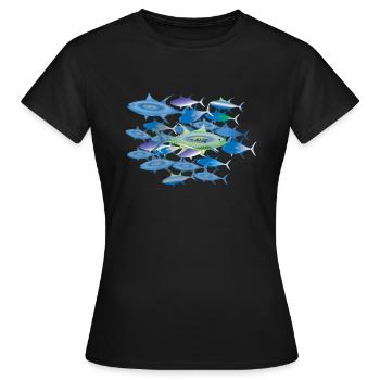 Tote Fische - Frauen T-Shirt - Schwarz - Vorne - AI Model Female 172 dark (172cm)