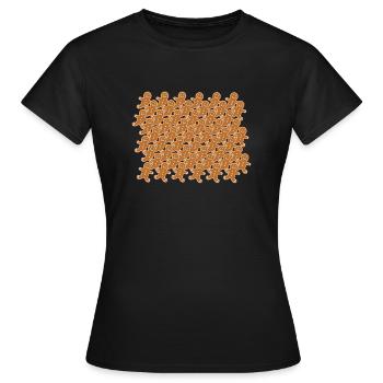 hommes de pain d'épice - T-shirt Femme - noir - Devant - AI Model Female 172 dark (172cm)