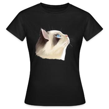 Chat à l’air - T-shirt Femme - noir - Devant - AI Model Female 172 dark (172cm)