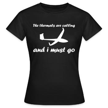 Thermique planeur planeur pilote planeur - T-shirt Femme - noir - Devant - AI Model Female 172 dark (172cm)