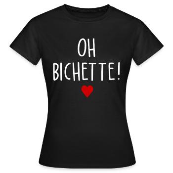 oh bichette - T-shirt Femme - noir - Devant - AI Model Female 172 dark (172cm)