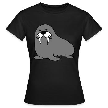 seehund - Frauen T-Shirt - Schwarz - Vorne - AI Model Female 172 dark (172cm)