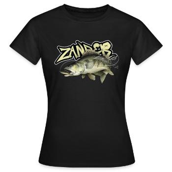 Zander/Pikeperch - Women's T-Shirt - black - Front - AI Model Female 172 dark (172cm)